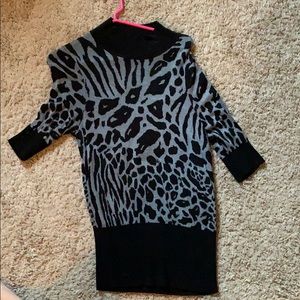 Black and grey cheetah print turtleneck